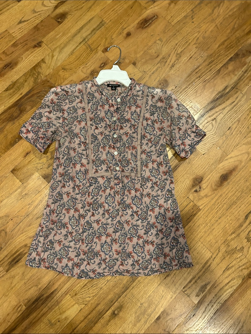 Floral Paisley Pink Short Sleeve Blouse